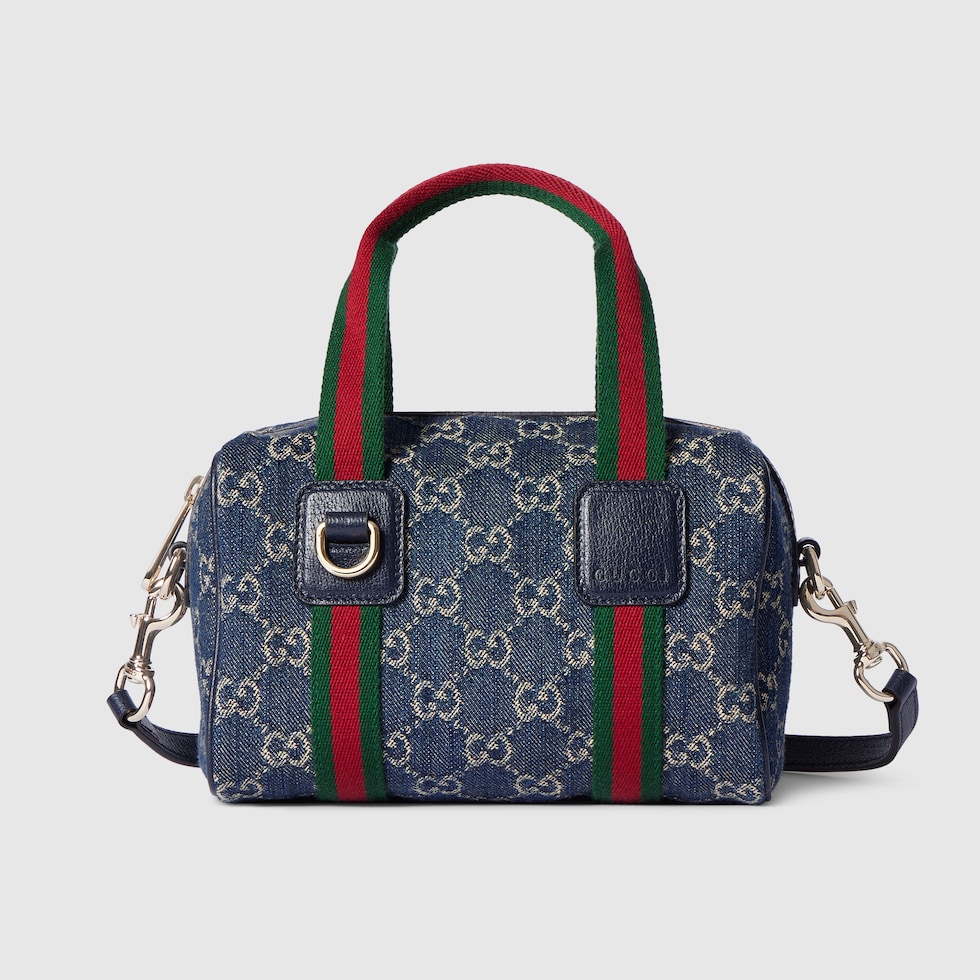 Gucci Mini GG handbag in blue and white GG denim | GUCCI® US