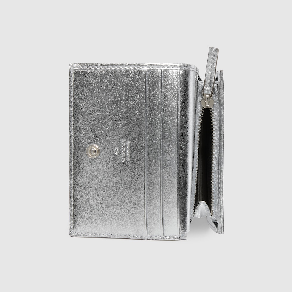 ダブルG パイソン スモールウォレット ・メタリックシルバー | GUCCI公式