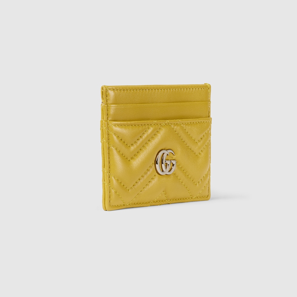 GG Marmont card case in mustard yellow leather | GUCCI® US
