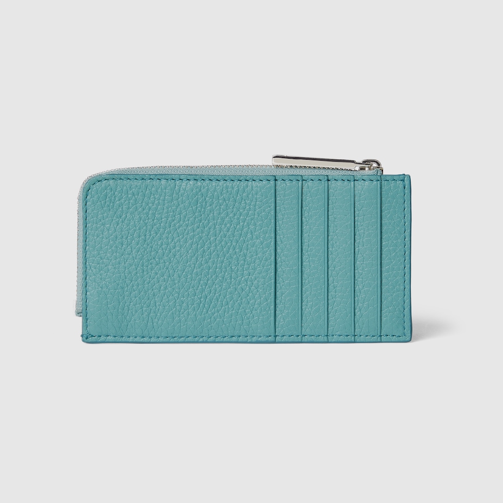 日本限定 ロゴ ジップカードケース ・ターコイズブルー レザー | GUCCI公式