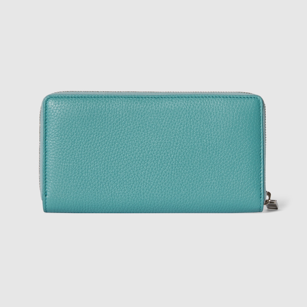 日本限定 ロゴ ジップアラウンドウォレット ・ターコイズブルー レザー