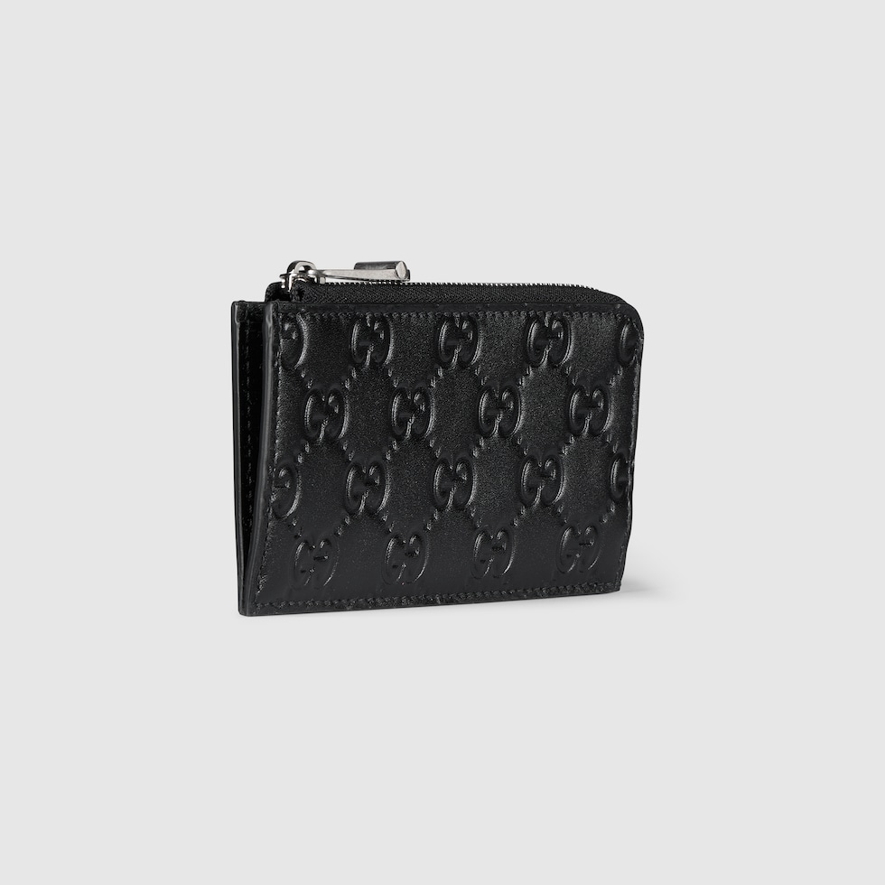 GGエンブレム〕カードケース ・ブラック GGレザー | GUCCI公式