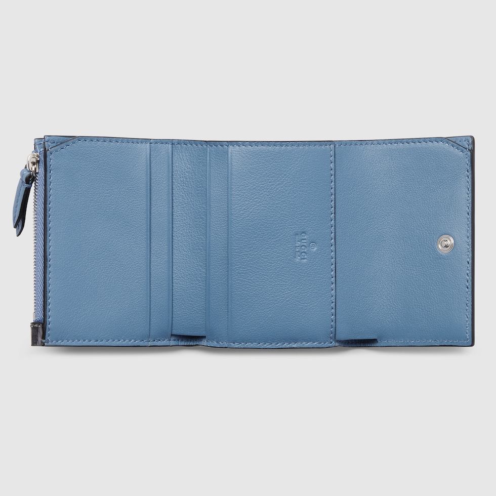 ダブルG バイカラー ミニ ウォレット ・シルバー パテントレザー