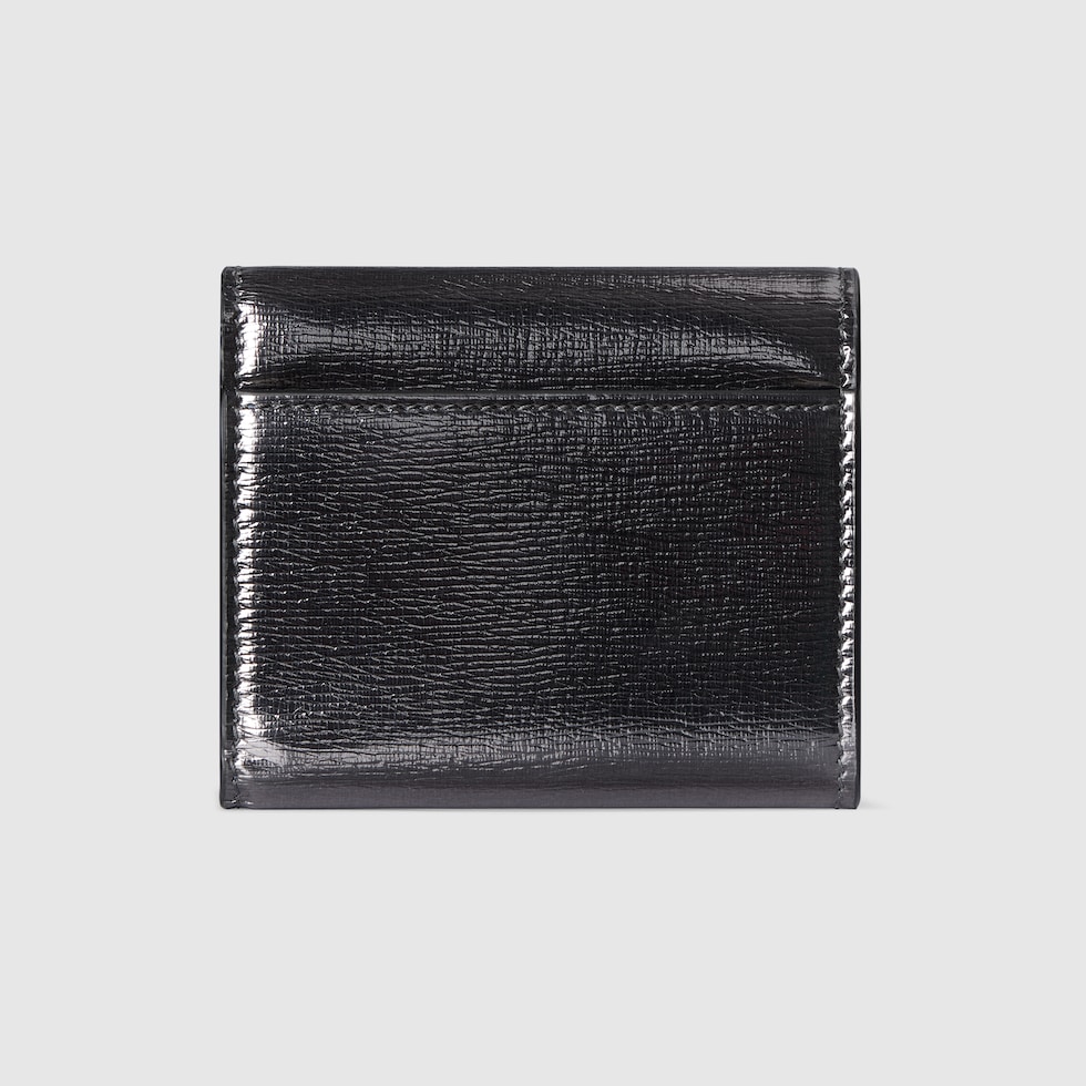 ダブルG バイカラー ミニ ウォレット ・シルバー パテントレザー