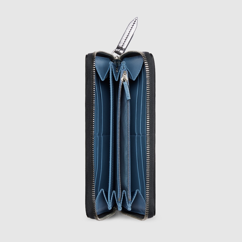 ダブルG バイカラー ジップアラウンドウォレット ・シルバー パテント