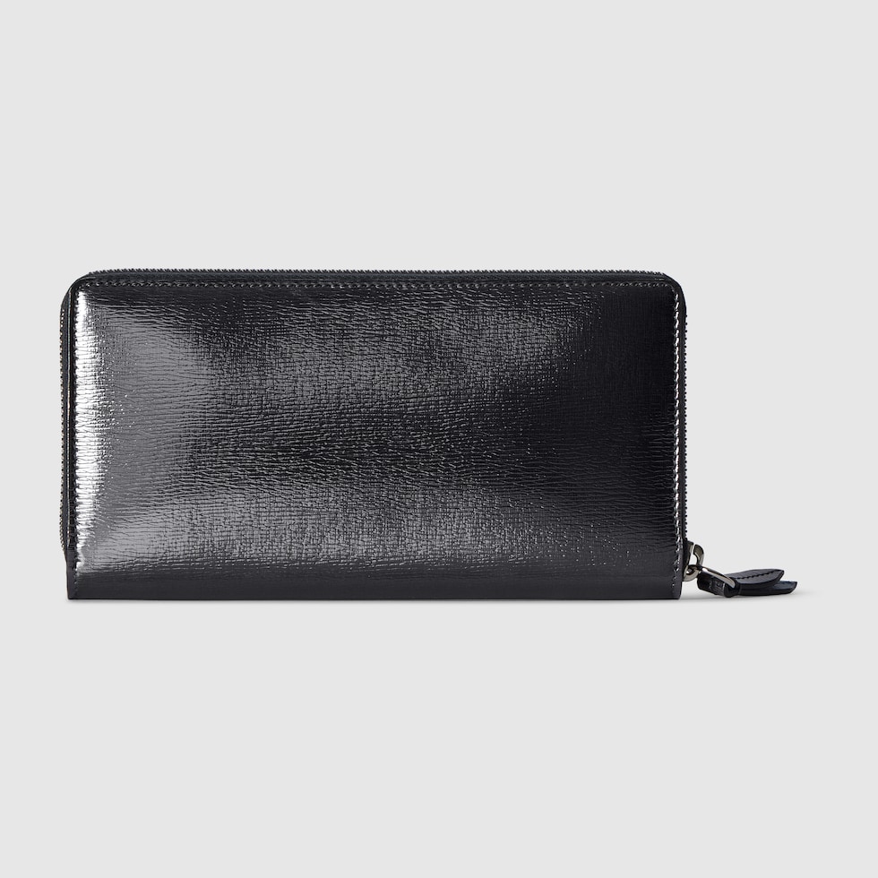 ダブルG バイカラー ジップアラウンドウォレット ・シルバー パテント