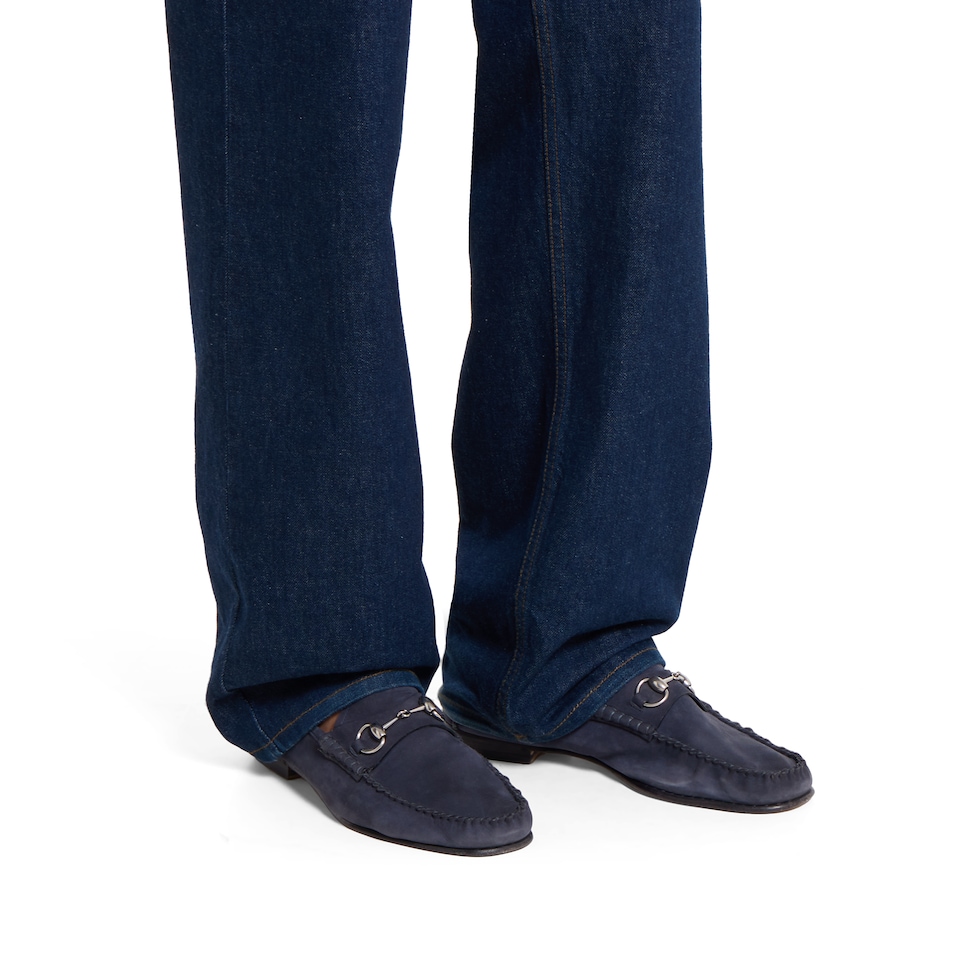 Men's Gigi loafer in dark blue suede | GUCCI® US