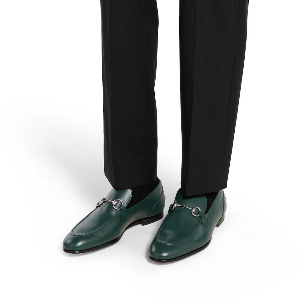 ヨルダーン〕メンズ ホースビット ローファー ・ダークグリーン