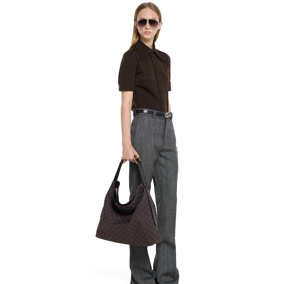 Gucci Beatrix large tote bag in brown and dark brown GG canvas | GUCCI UK