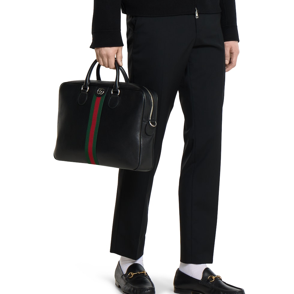 オフィディア〕ラージ ブリーフケース ・ブラック ソフトレザー