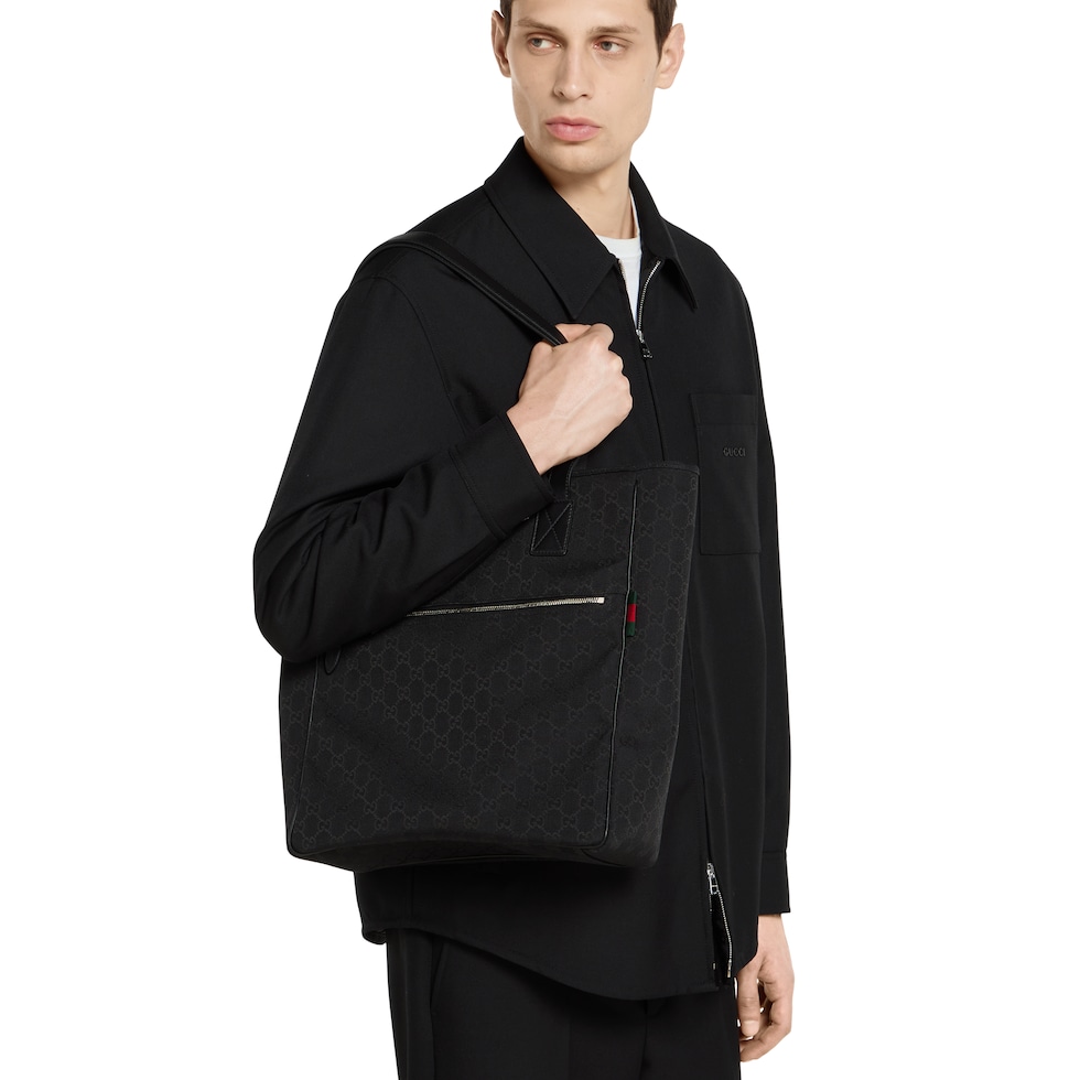 GGキャンバス ミディアム トートバッグ ・ブラック GGスプリーム