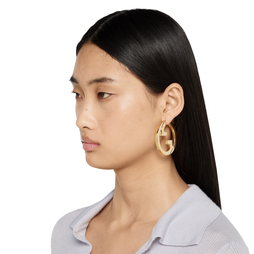 Gucci Blondie cut-out hoop earrings in light gold-toned