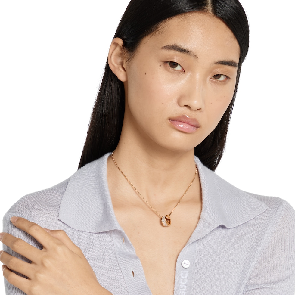 グッチ ブロンディ〕クリスタル ペンダント ネックレス ・ライト