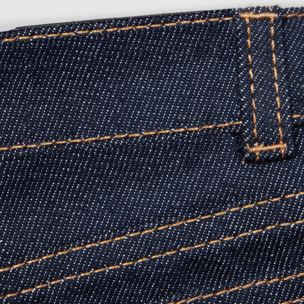 ベビー〕ウェブ ストライプ デニム パンツ ・ダークブルー