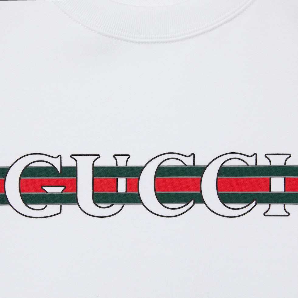 GUCCI ロゴ入り ホワイト スウェット 90年代 90s グッチ ブランド 白 ホワイト ラグラン | ビンテージ古着屋