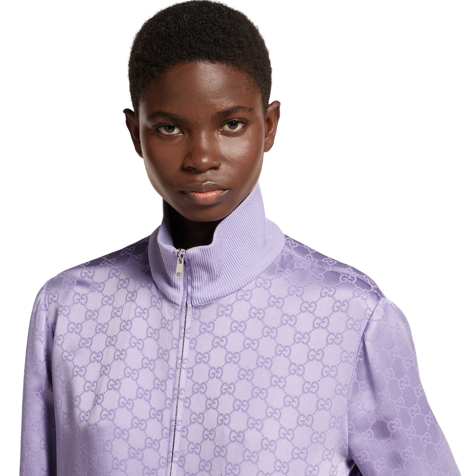 GG jacquard zip jacket in lilac | GUCCI® US