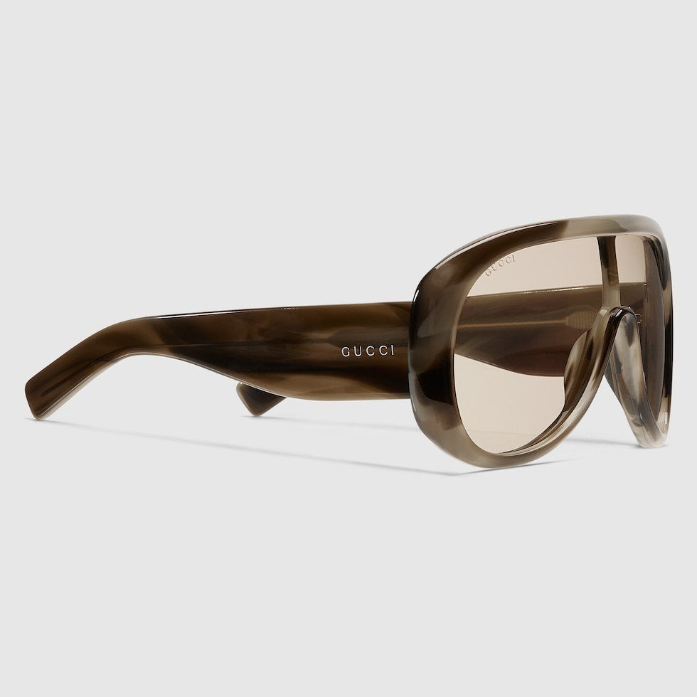NIB GUCCI Tortoiseshell LRG Sunnies Rectangular-frame sunglasses in brown tortoiseshell | GUCCI® US main image 3