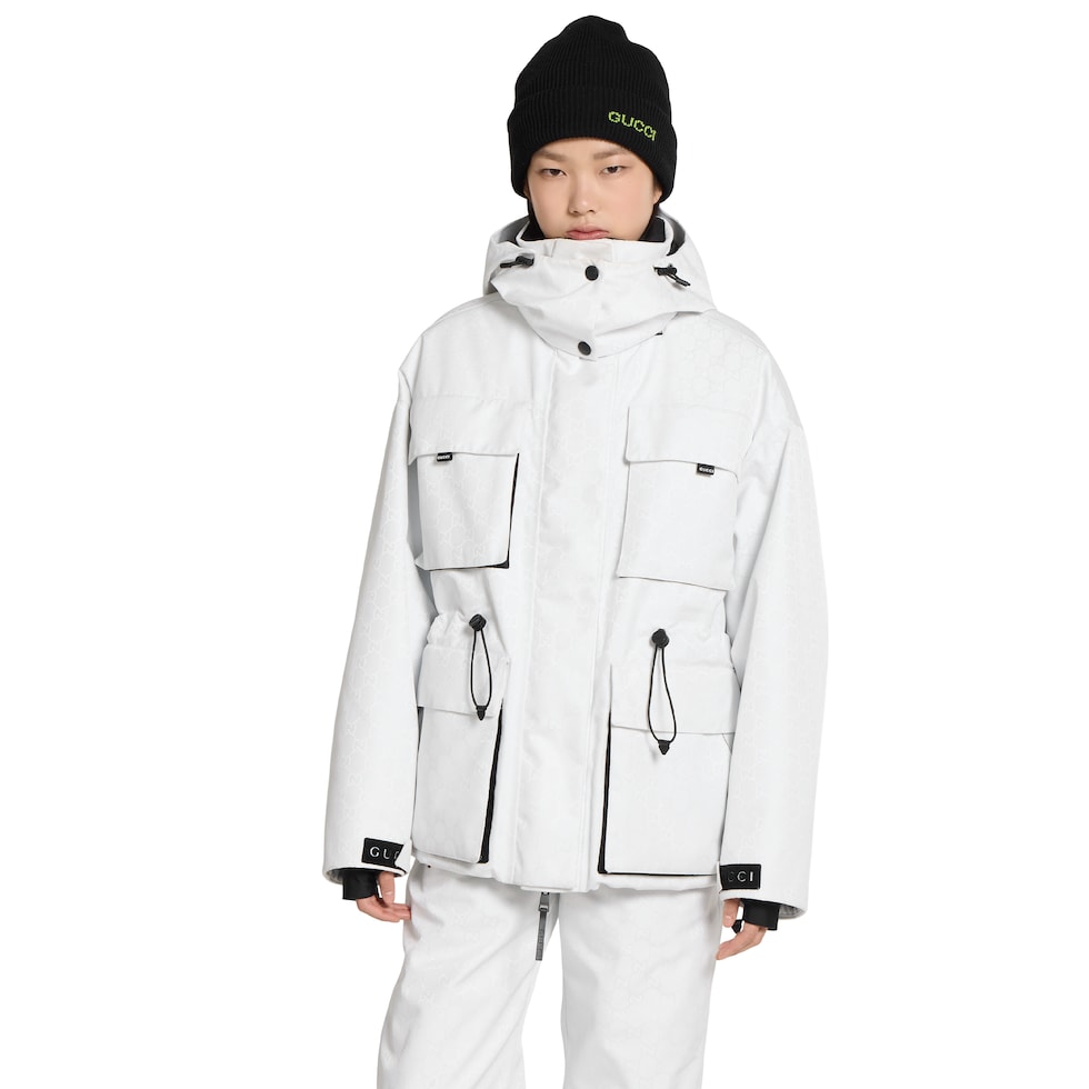 GG technical fabric jacquard jacket in white | GUCCI® US