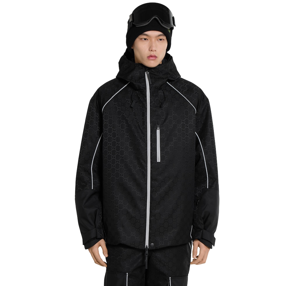 ジャケット・アウター GG jacquard nylon jacket GG nylon jacquard zip jacket in black | GUCCI® US
