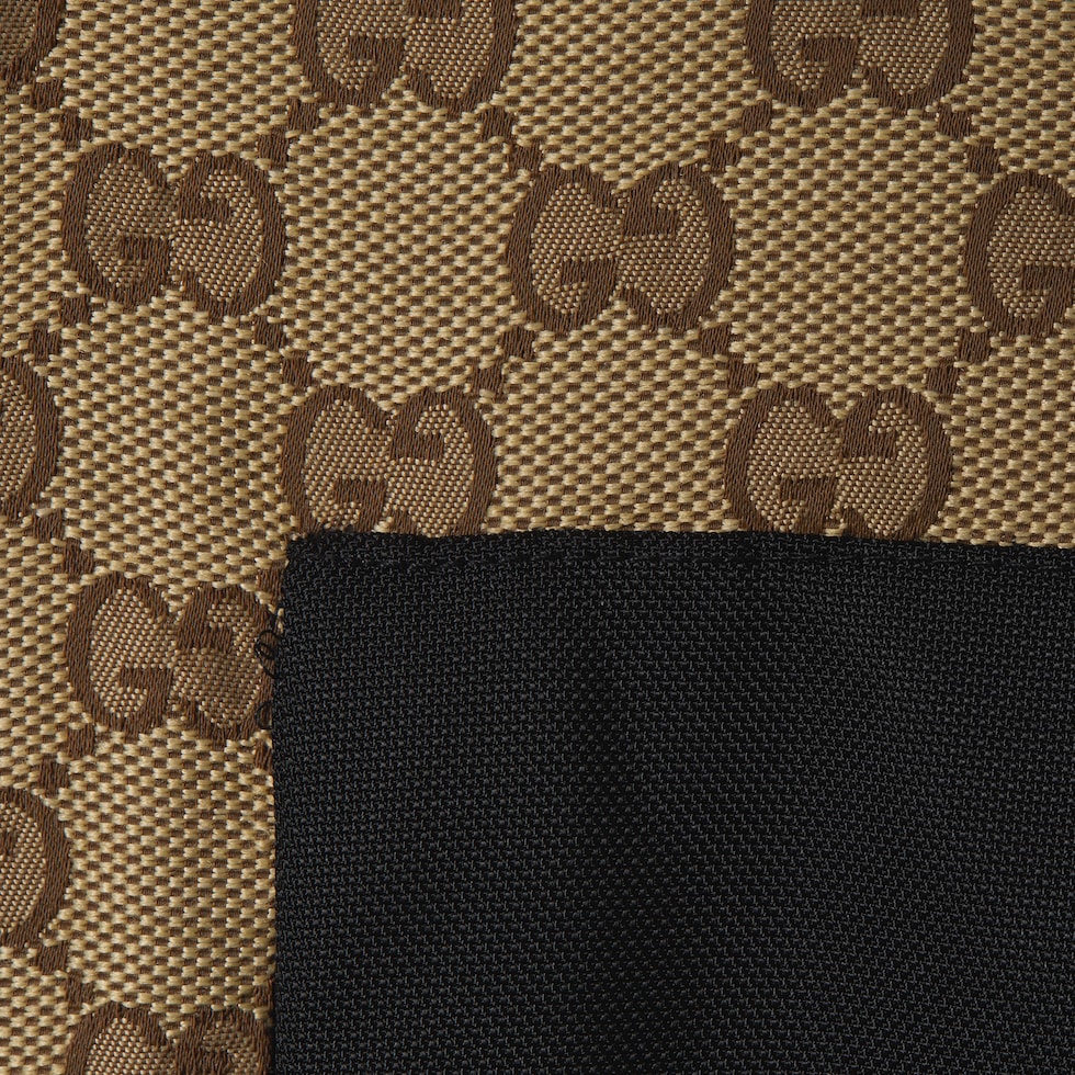 GG TECHNICAL FABRIC JACQUARD JACKET IN BEIGE AND DARK BROWN