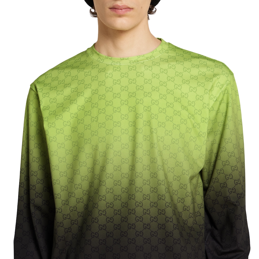 トップス chah chah chahchah Printed technical cotton jersey T-shirt in gradient lime and