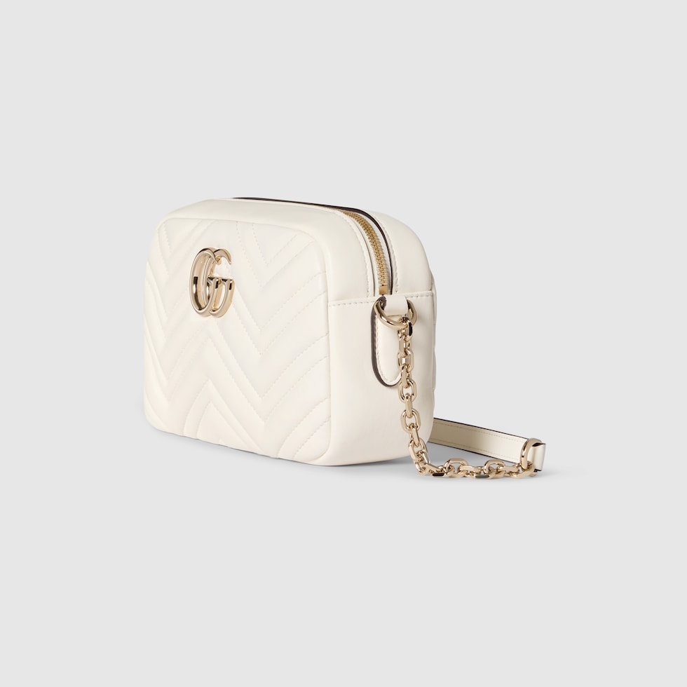 GG Marmont small camera bag in white leather | GUCCI® US