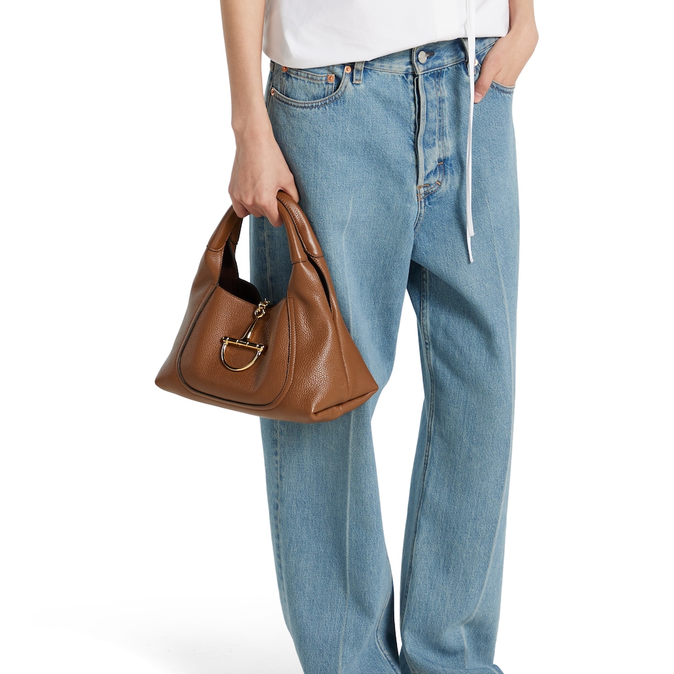 ショルダーバッグ・ポシェット Gucci Brown Leather Large Gucci Softbit Shoulder Bag Gucci Softbit medium top handle bag in brown leather | GUCCI® US