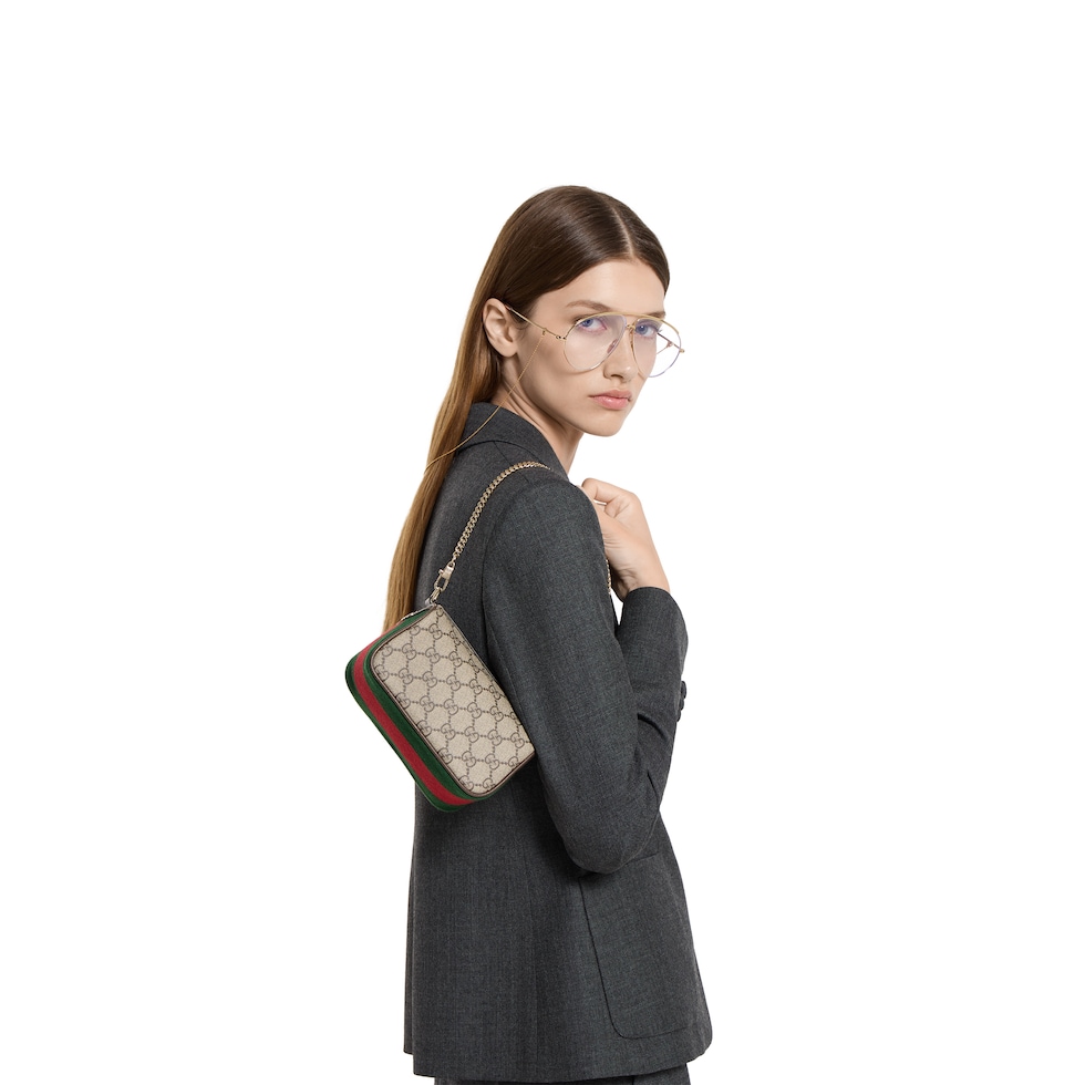 Ophidia mini bag in beige and brown GG fabric | GUCCI® US Ophidia mini bag in beige and brown GG fabric | GUCCI® US