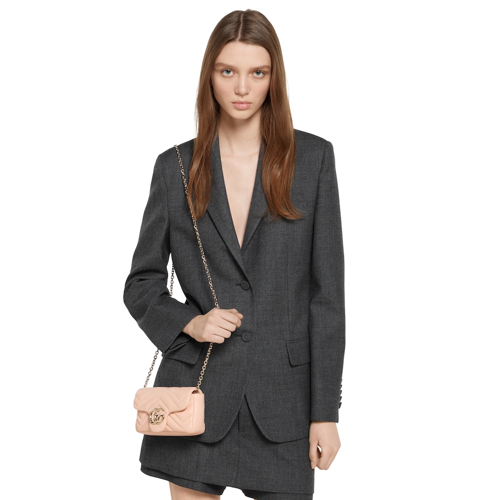 GGマーモント〕ミニ ショルダーバッグ ・ペールピンク レザー | GUCCI公式