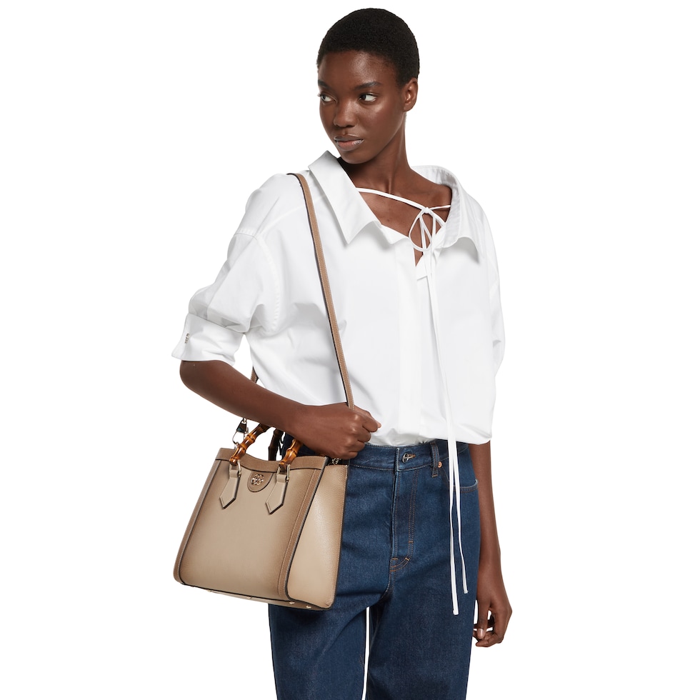 グッチ ダイアナ〕ミディアム トートバッグ ・ベージュ グラデーション