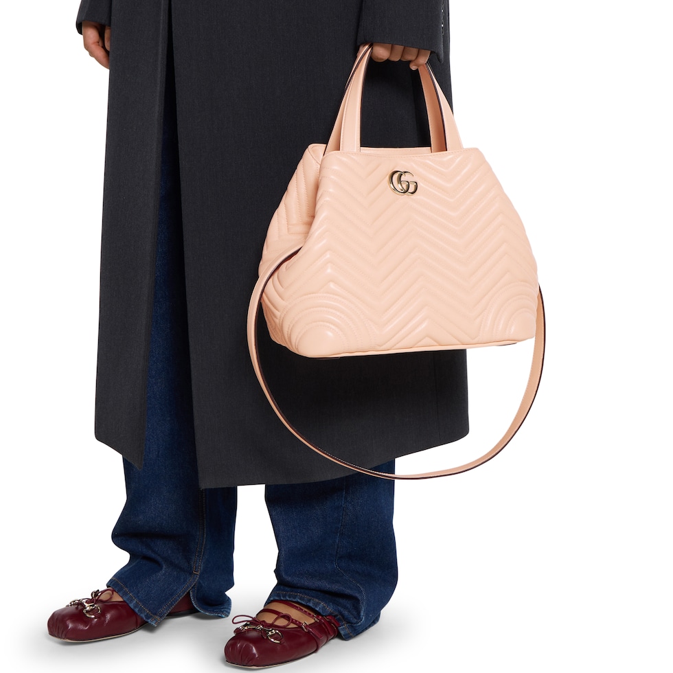 Gucci Betty medium tote bag in pale pink leather | GUCCI® US