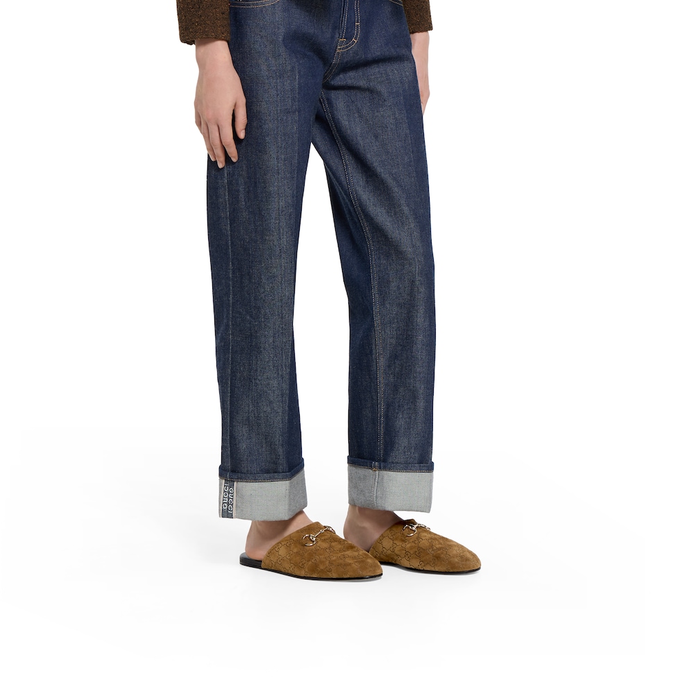 ホースビット付き ウィメンズ ミュールブラウン GGスエード