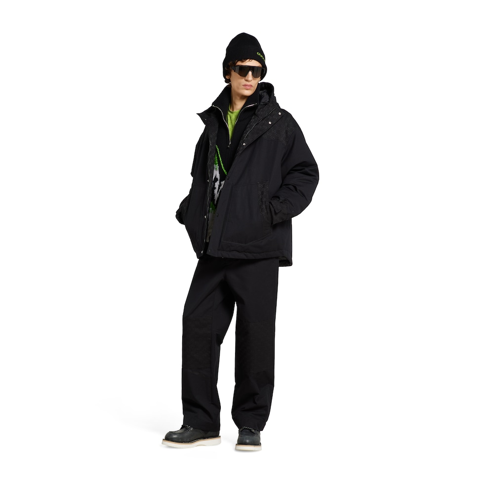 Cotton ripstop padded jacket in black | GUCCI® US