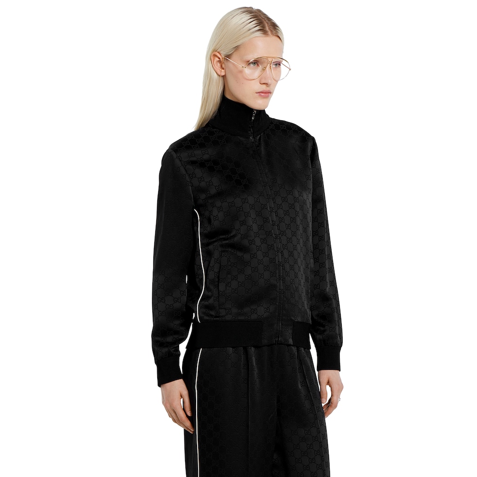 GG jacquard zip jacket in black | GUCCI® US