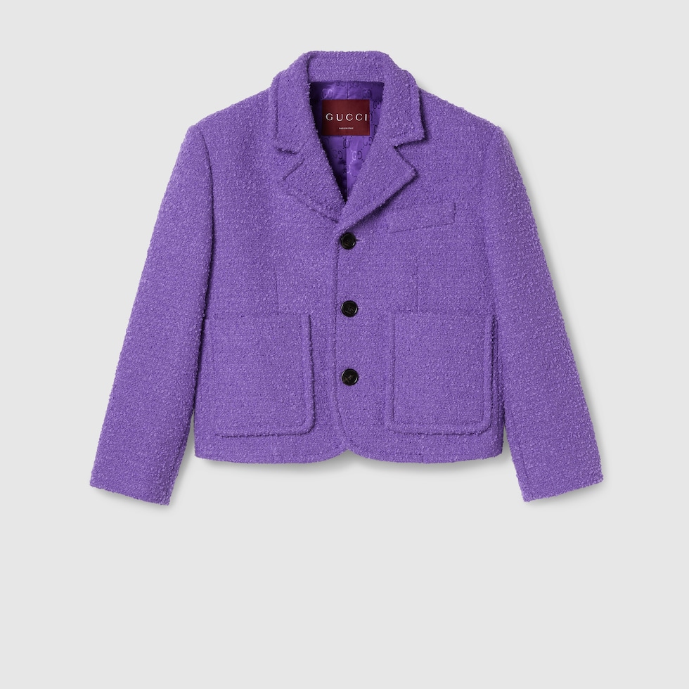 GUCCI レース ノーカラージャケット パープル GUCCI レース ノーカラージャケット パープル GUCCI レース ノーカラー