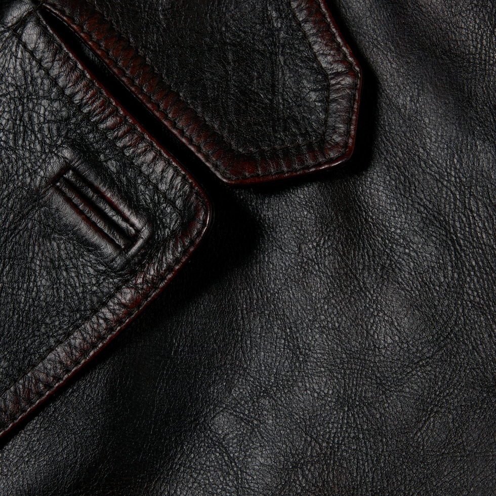 ソフトエイジングエフェクト レザー ジャケット ・ブラック＆ブラウン