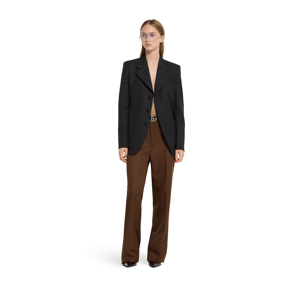 Wool mohair jacket in dark grey | GUCCI® US