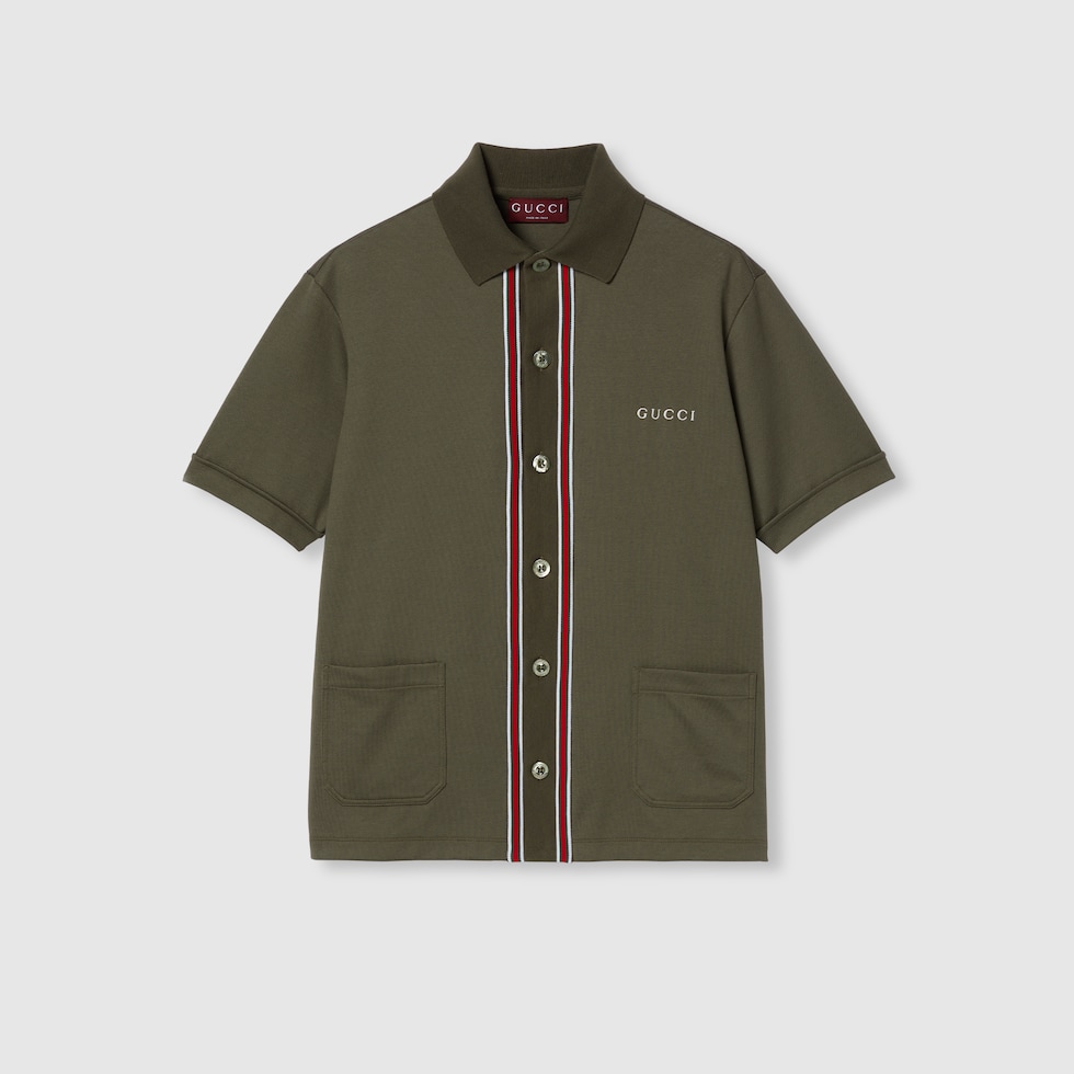 超希少3XL！美品 グッチ 現行 インターロッキングG コットンピケ ポロシャツ エンブロイダリー コットンピケ ポロTシャツ ・グッチ ロッソ