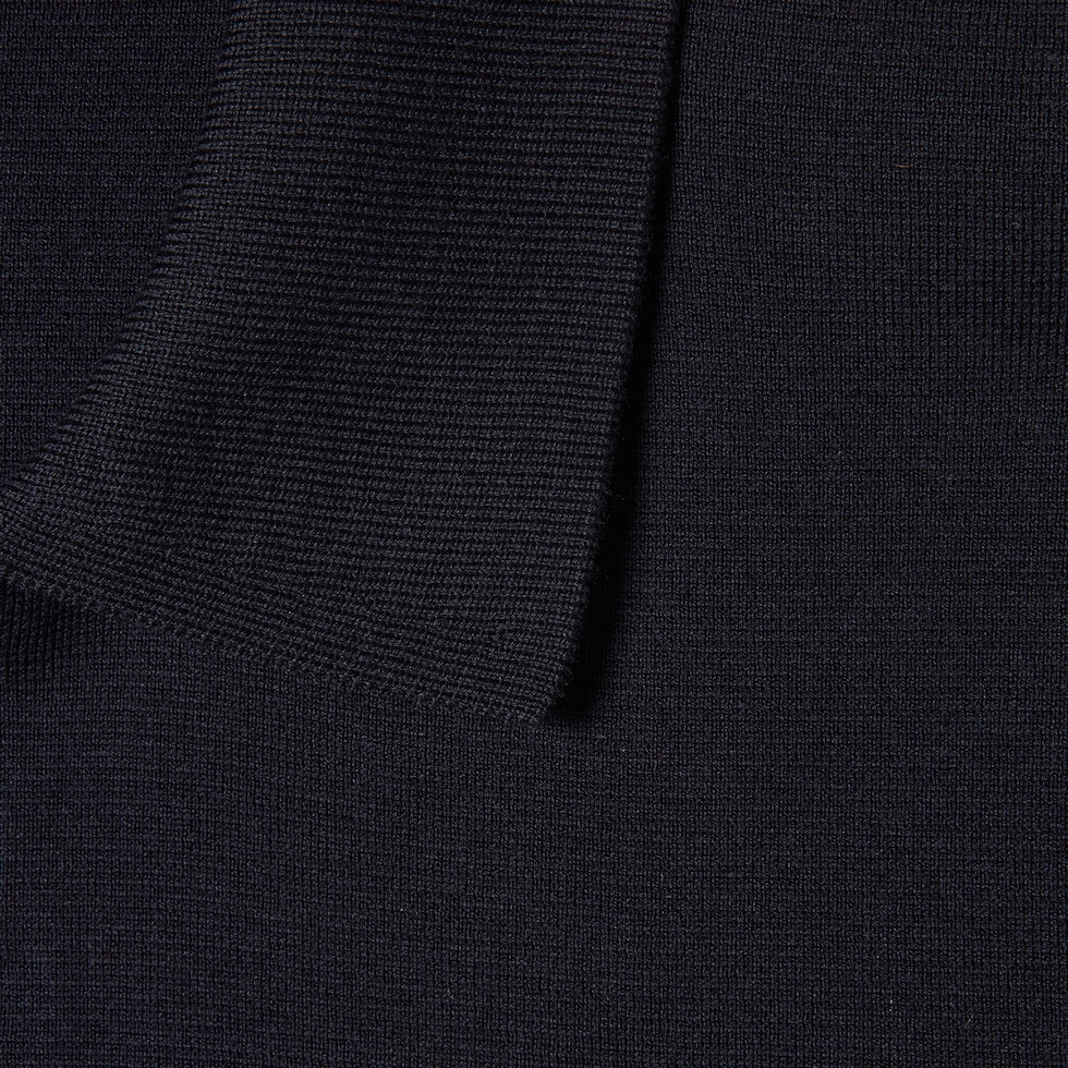 シルクコットン ニット ポロシャツ ・ネイビー | GUCCI公式