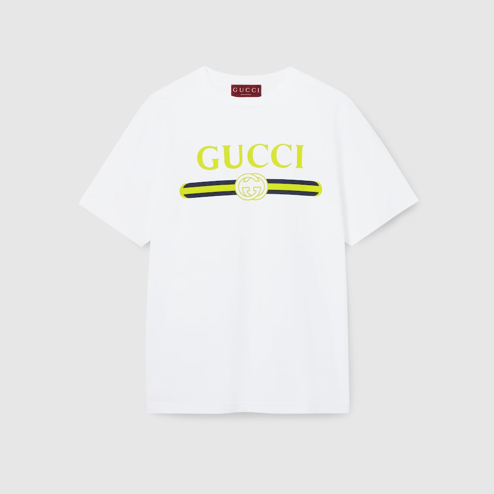 GUCCI ブレード Tシャツ ホワイト ジミン着用 GUCCI”プリント コットンジャージー Tシャツホワイト | GUCCI公式