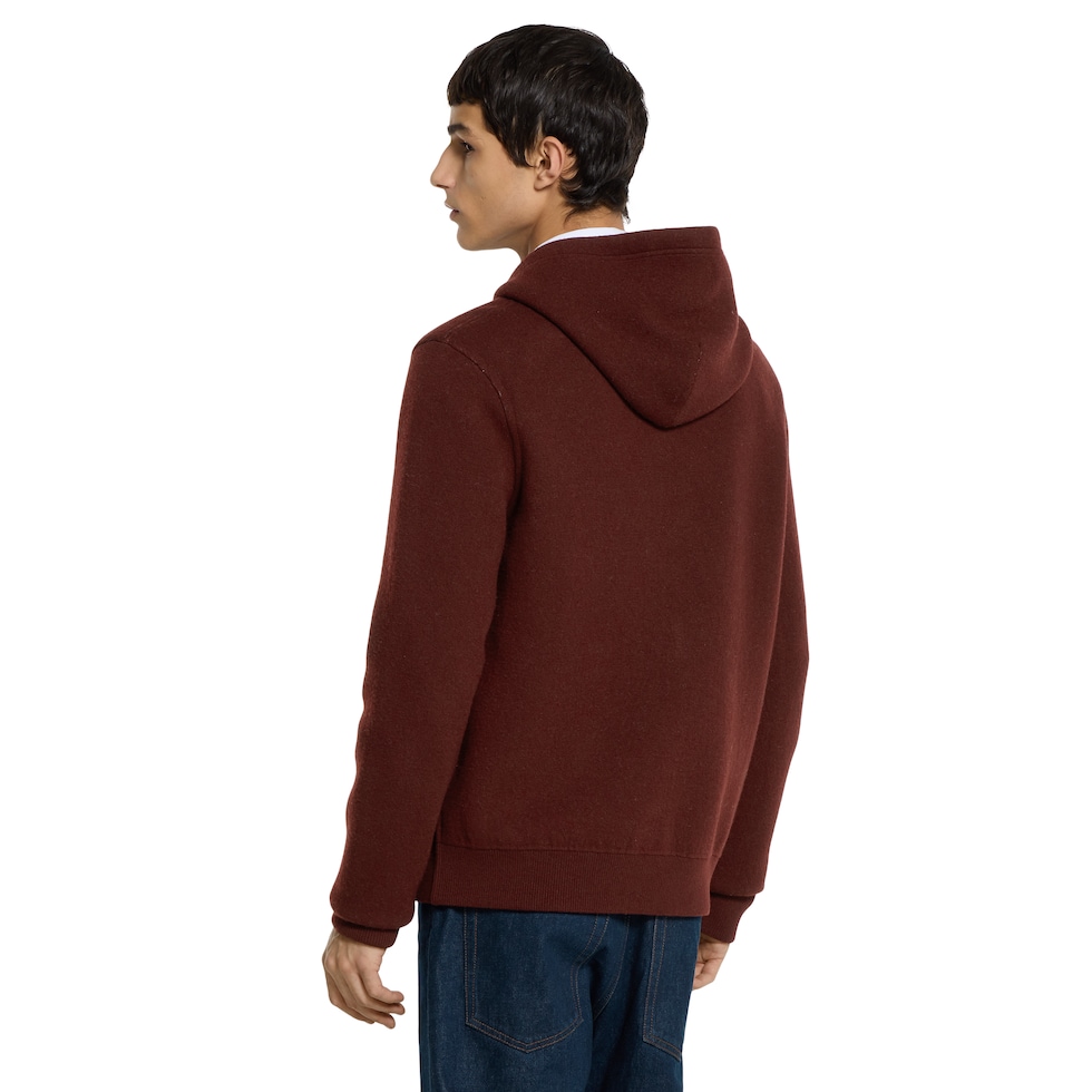 Reversible wool zip jacket in burgundy | GUCCI® US