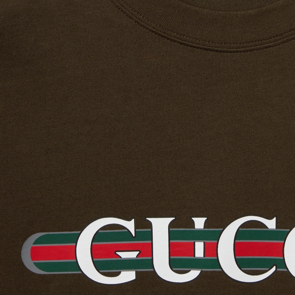 おまとめ2点　美品　GUCCI　Tシャツ　GG柄　総柄　ダークブラウン　サイズM コットンジャージー プリント Tシャツ ・ブラウン | GUCCI公式