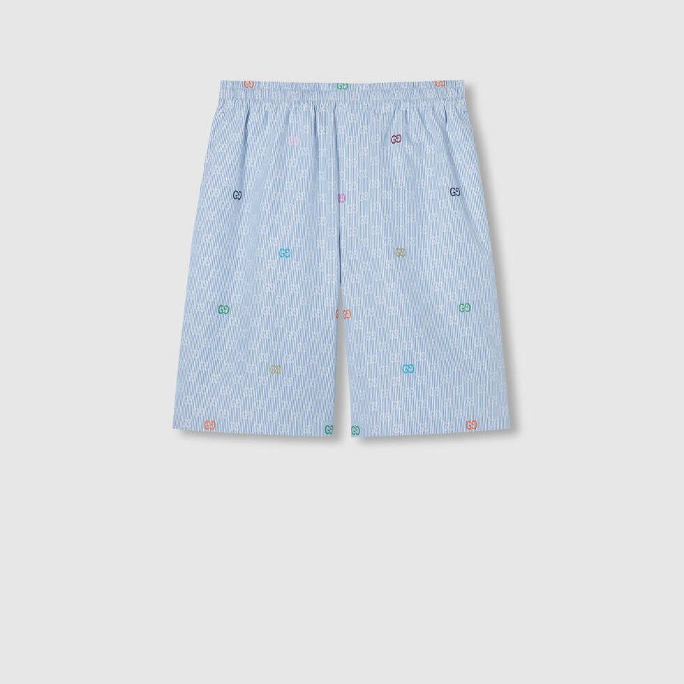 GUCCI グッチ　ストライプコットンショートパンツ ストライプ コットン ショートパンツ ・ホワイト＆グレー | GUCCI公式