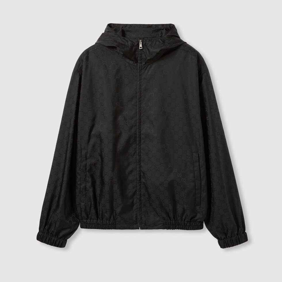 GUCCI ナイロンジャケット48size GG nylon jacquard zip jacket in black | GUCCI® US