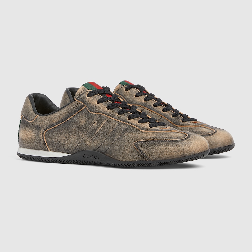 Men's Gucci Shift sneaker in black leather | GUCCI® US