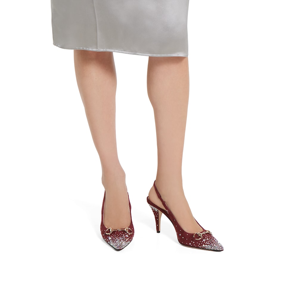 クリスタル ホースビット付き ウィメンズ スリングバック パンプス