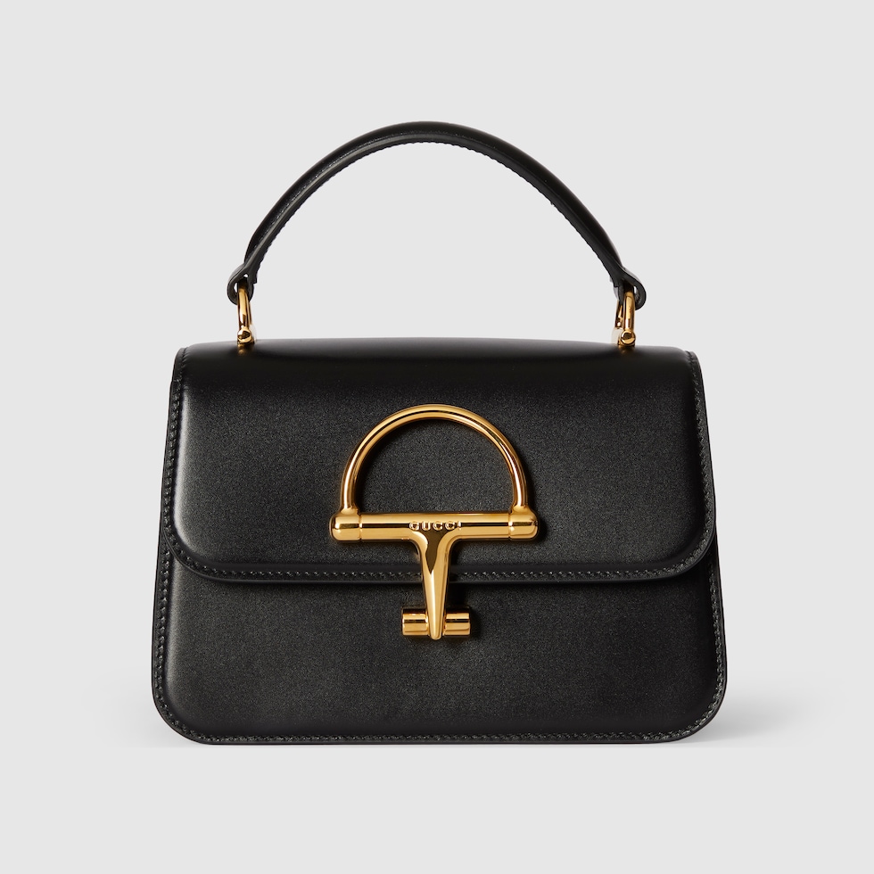 GUCCI 26S SIENA TOP HANDLE BAG 19 IN BLACK CALFSKIN