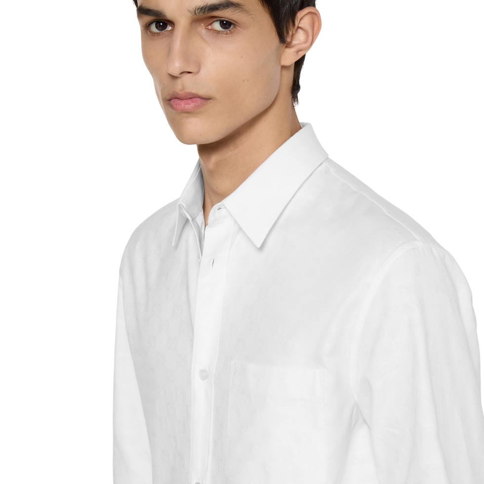 GG オックスフォードコットン シャツ ・ホワイト | GUCCI公式