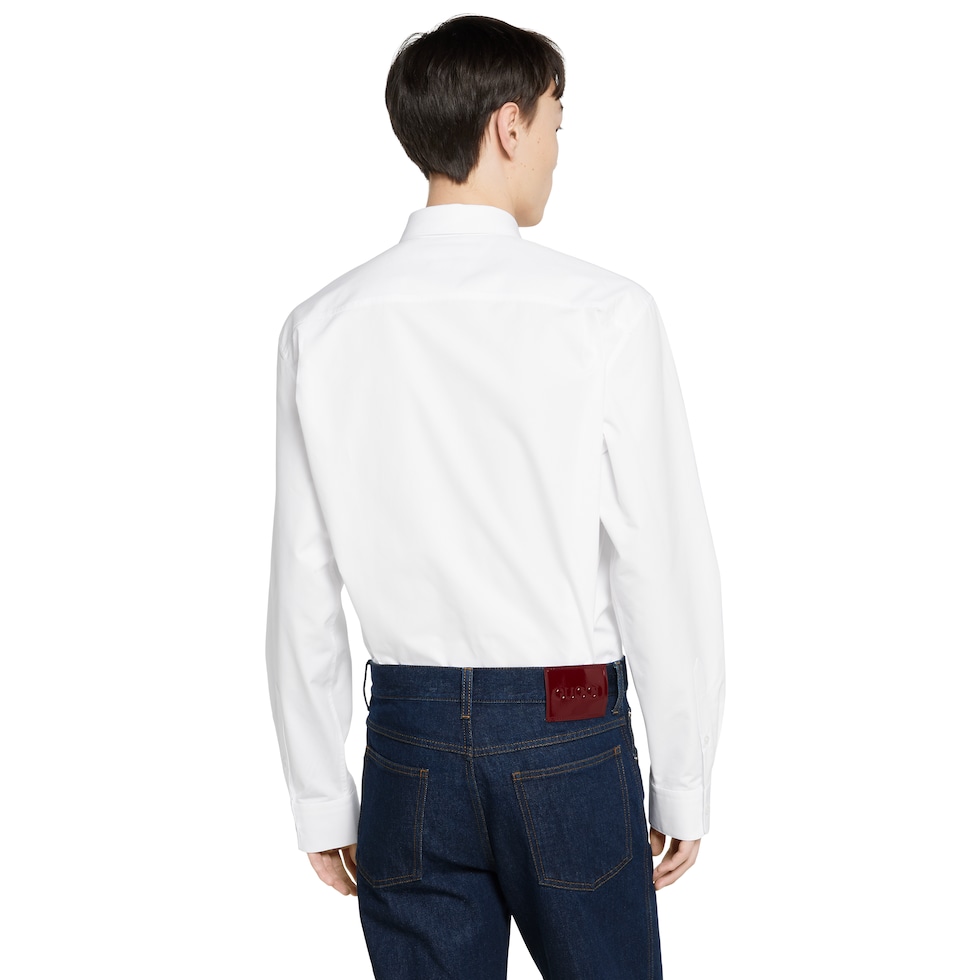 エンブロイダリー ヘビーコットンポプリン シャツ ・ホワイト | GUCCI公式