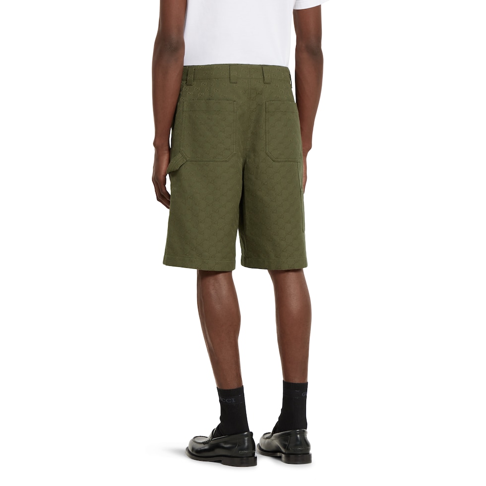 GG canvas shorts in forest green | GUCCI® US